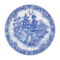 Blue Willow Hjort Herd Antique Pagoda Phoenix Cutt