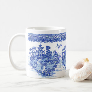 Blue Willow Hjort Isle of Animals Classic Roligt A Kaffemugg