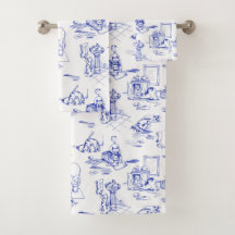 Blue Willow Kattunge Bathroom Toile