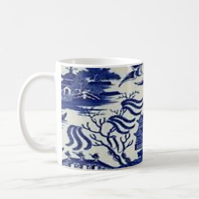 blue willow mug kaffemugg (Vänster)