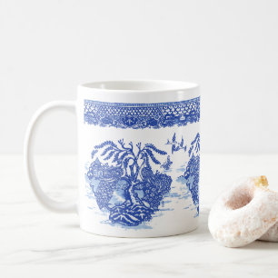 Blue Willow Peacock Bird Isle of Animals Roligt Ar Kaffemugg