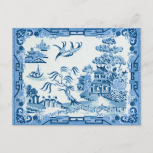 Blue Willow Poatcard Vykort