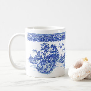 Blue Willow Rabbit Isle of Animals Classic Roligt  Kaffemugg