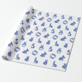Blue Willow Rabbit Whimsical Isle of Rabbits Tiss Presentpapper