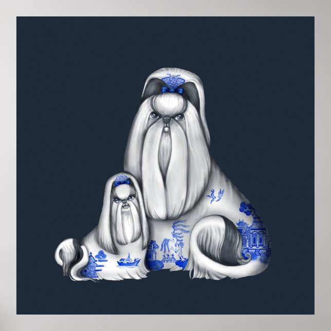 Blue Willow Shih Tzu Poster (Framsidan)