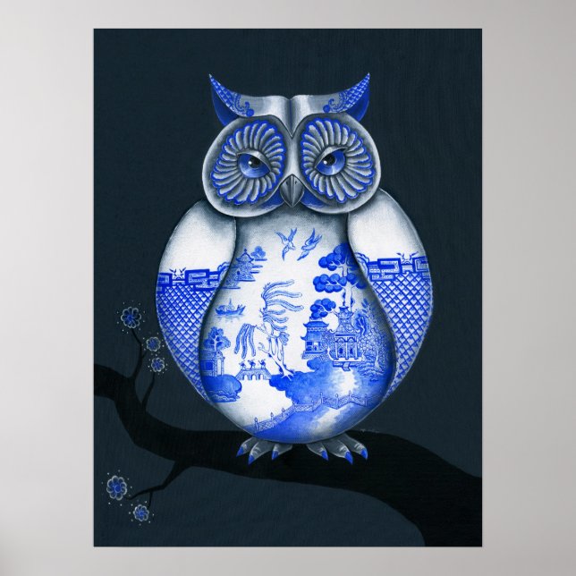 Blue Willow Uggla Poster (Framsidan)
