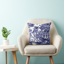 Blue Willow, Woodland Animals Whimsical Fox Rabbit