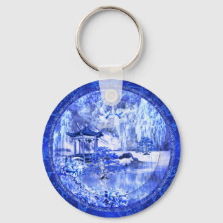 "Blue Willow World" knappnyckel Nyckelring