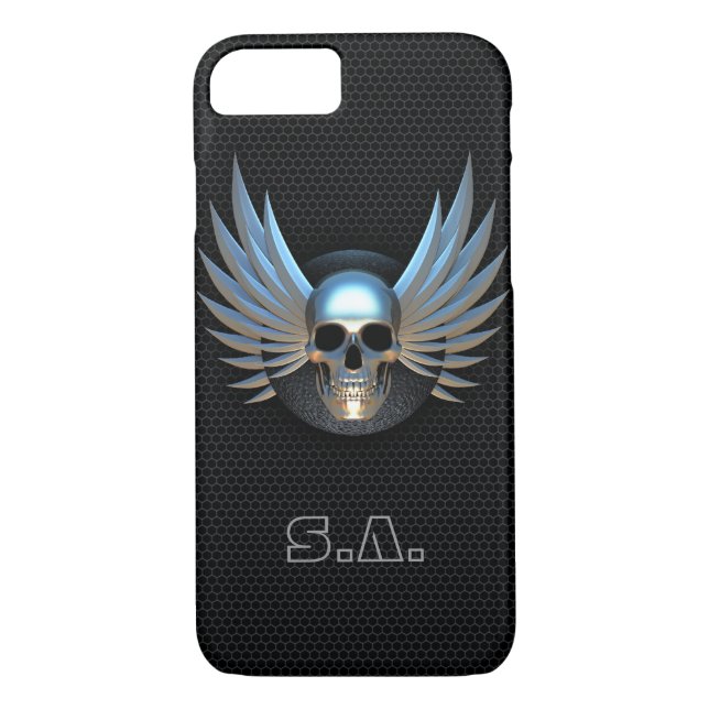 Blue Winged Skull iPhone 7 Fodral Case-Mate iPhone Skal (Baksida)