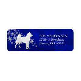 Blue Winter Akita Returadress Returadress Etikett