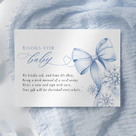 Blue Winter Baby Shower Bokar för Baby Tilläggskort
