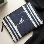 Blue Winter Birch Träd och Bird Laptop Sleeve<br><div class="desc">En vacker vektorillustration av en fågel på en björk träd. Det kan vara personlig med ditt namn,  monogram,  initialer eller valfri text för ett komplett utseende på anpassningsbarna!</div>