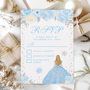 Blue Winter Blonde Hair Princess Sweet sixteen OSA Kort