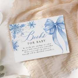 Blue Winter Bow Baby Shower Bokar för Baby Tilläggskort