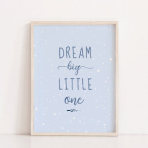 Blue Winter Dream Big Little One Nursery Decor Poster