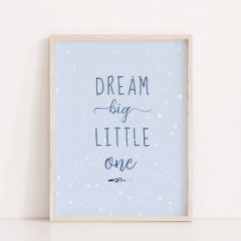 Blue Winter Dream Big Little One Nursery Decor Poster