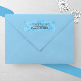 Blue Winter Frost Wedding Address Label Returadress Etikett