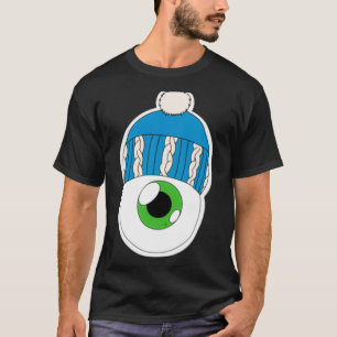 Blue Winter Hat Eyeball Grönt Iris T Shirt