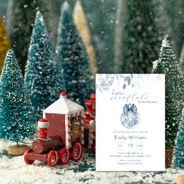 Blue Winter Little Snowflake Ornament Baby Shower Inbjudningar