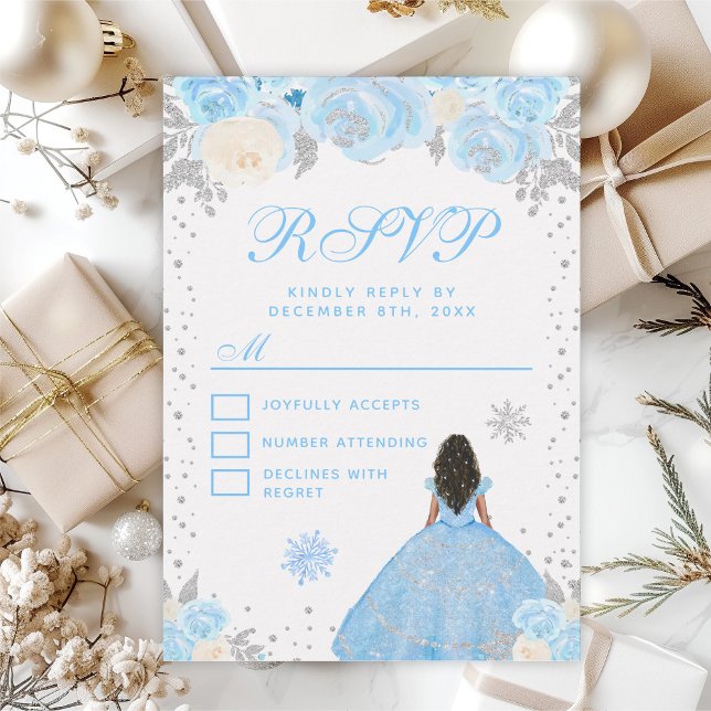 Blue Winter Mörk Skin Princess Sweet sixteen OSA Kort (Skapare uppladdad)