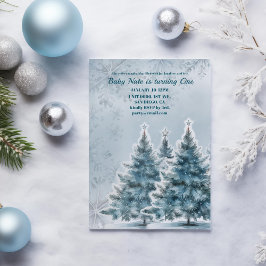 Blue Winter Onederland 1:a födelsedagsinbjudan Inbjudningar