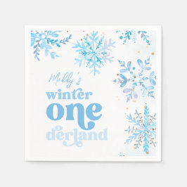 Blue Winter Onederland Party Napkins Pappersservett