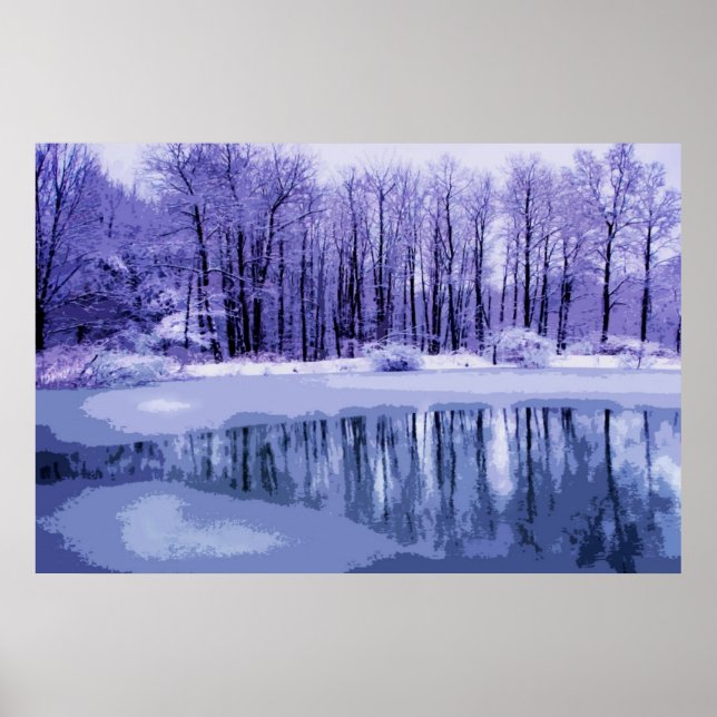 Blue Winter Pond Poster (Framsidan)