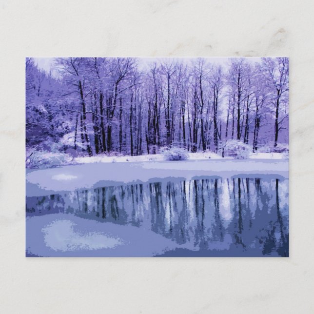 Blue Winter Pond Vykort (Framsida)