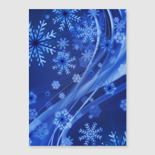 Blue Winter Snöflingor-jul