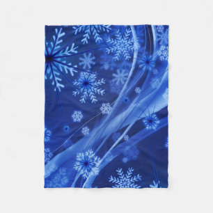 Blue Winter Snöflingor-jul Fleecefilt