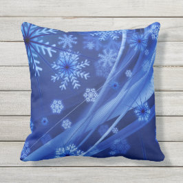 Blue Winter Snöflingor-jul Kudde