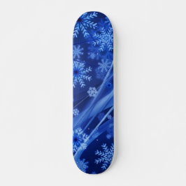 Blue Winter Snöflingor-jul Skateboard Bräda 19,5 Cm