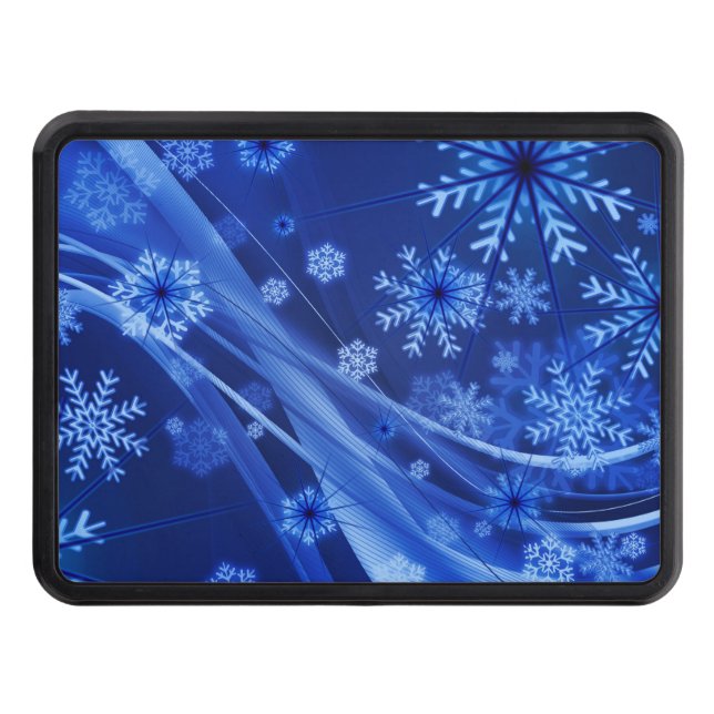 Blue Winter Snöflingor-jul Skydd För Dragkrok (Framsidan)