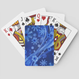Blue Winter Snöflingor-jul Spel Kort