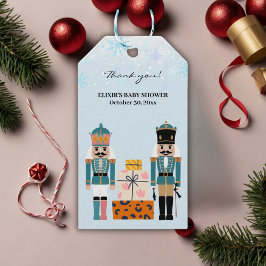 Blue Winter Snöflingor Nutcracker Baby Shower Presentetikett