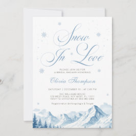 Blue Winter Snow In Love Bridal Shower Inbjudningar