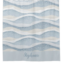Blue Winter Snowfall Wave Personalized Pattern