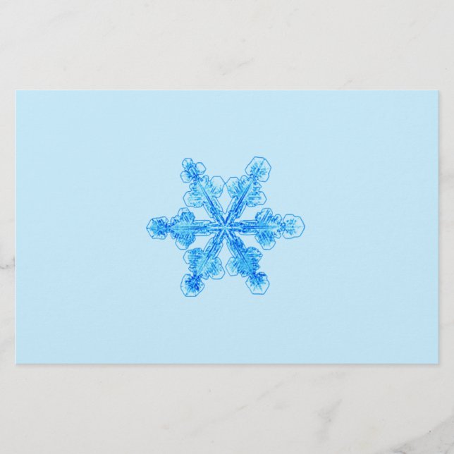 Blue Winter Snowflake Brevpapper (Framsida)