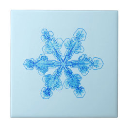 Blue Winter Snowflake Kakelplatta