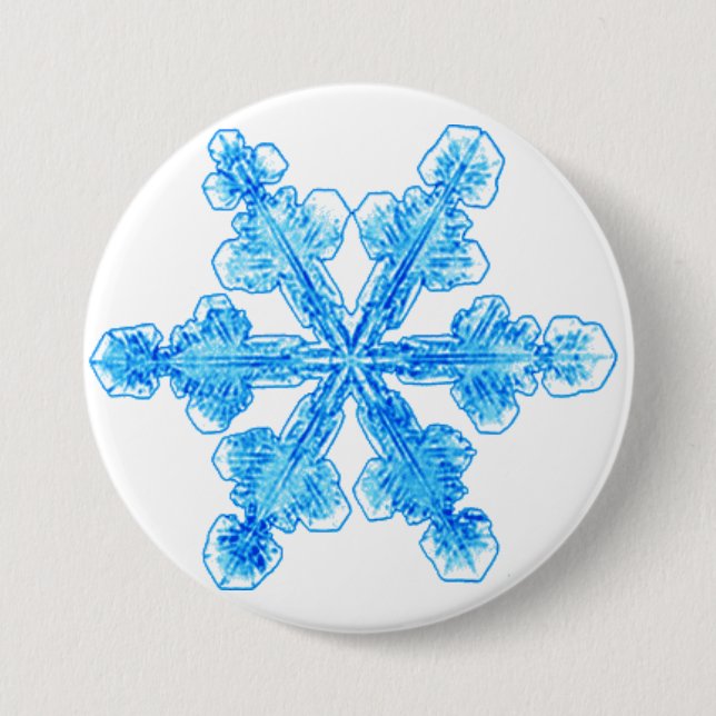 Blue Winter Snowflake Knapp (Framsida)