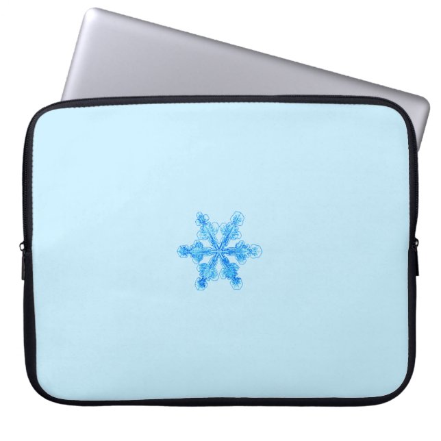 Blue Winter Snowflake Laptop Fodral (Framsidan)