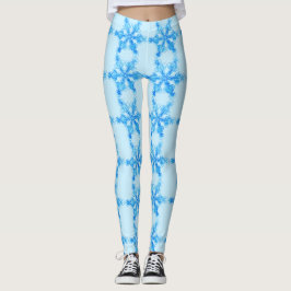 Blue Winter Snowflake Leggings