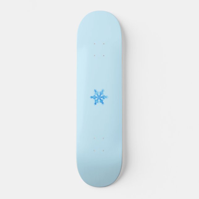 Blue Winter Snowflake Mini Skateboard Bräda 18,5 Cm (Framsida)