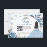 Blue Winter Snowflake Mis Quince QR Code OSA<br><div class="desc">OSA av QR-kod för silver & Blue Winter Snowflake Mis Quince QR</div>