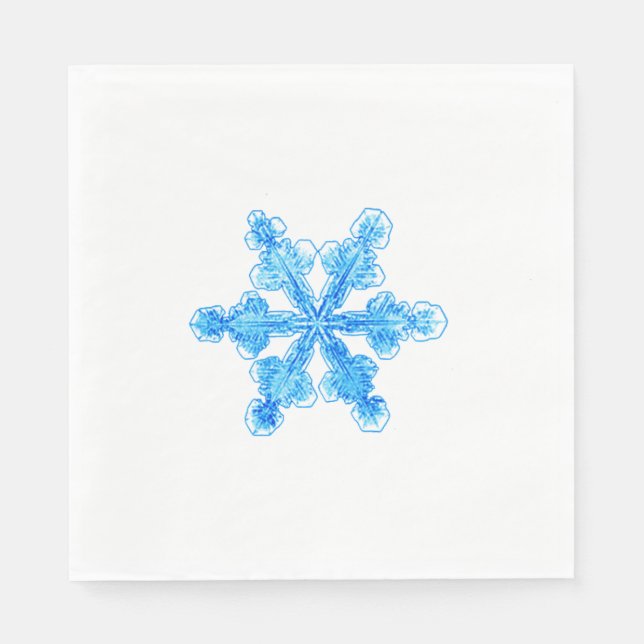 Blue Winter Snowflake Pappersservett (Framsidan)