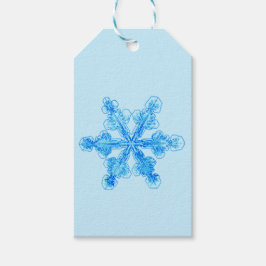 Blue Winter Snowflake Presentetikett