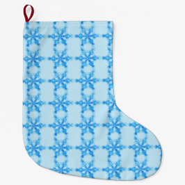 Blue Winter Snowflake Stor Julstrumpa