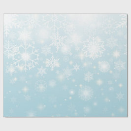Blue winter snowflakes wrapping paper roll presentpapper