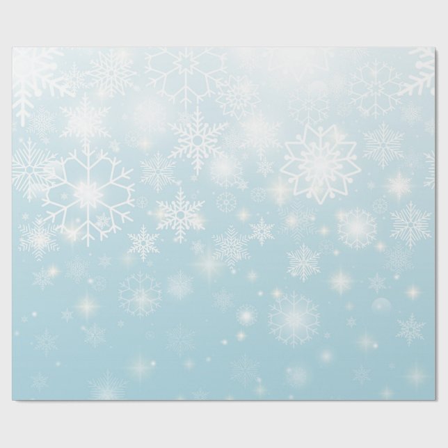Blue winter snowflakes wrapping paper roll presentpapper (Platt)