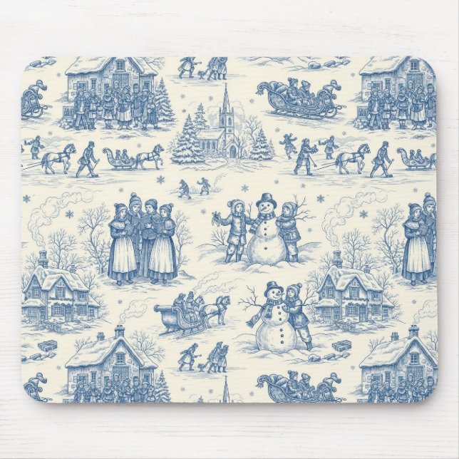 Blue Winter Toile Chinoiserie Musmatta (Framsidan)